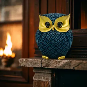 1 Pack American Country Style, Decorative Resin Crafts Holiday Decorations Home Ornament Owl Statue Ornaments Can be used for Balcony Bookshelf Storage Rack Garden Courtyard Office, Christmas Halloween, Gift