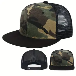 Unisex Camouflage Baseball Cap with Mesh Back Panel & Black Bill - Adjustable Snapback Closure, Lightweight 100% Acrylic for Outdoor, Casual, Party Wear