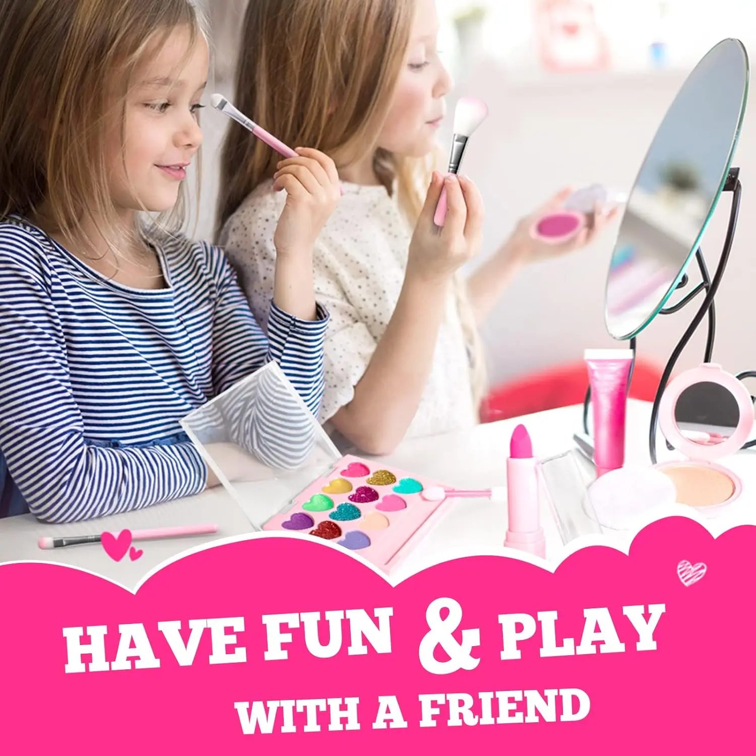 Easter Gifts for Girls - Kids Real Makeup Kit for Girls with Fluffy Purse - Real, Non Toxic, Washable Make Up Toy - Umicorn Toys Gift for 3 4 5 6 7 8 Years Old Girls Birthday (Pink Umicorn) Easter Gifts for Girls - Kids Real Makeup Kit for Girls with Fluffy Purse - Real, Non Toxic, Washable Make Up Toy - Umicorn Toys Gift for 3 4 5 6 7 8 Years Old Girls Birthday (Pink Umicorn)