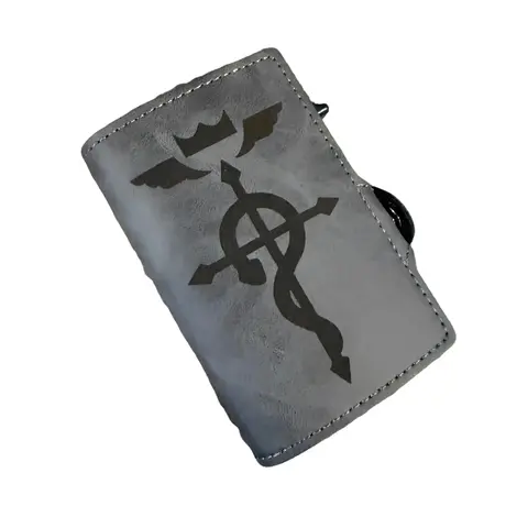 The Alchemist Flamel Anime Inspired Popup Wallet RFID Blocking BiFold PU Leather Wallet Laser Engraved