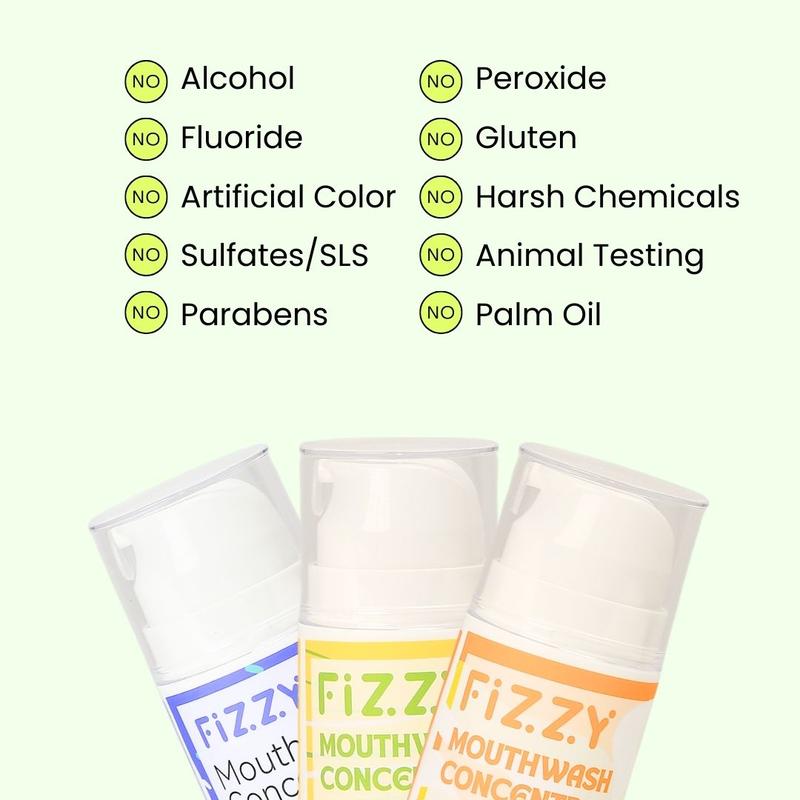 Fizzy Mouthwash & Tongue Scraper Set – Alcohol-Free, Travel-Size, 70+ Uses, pH Balanced, Vegan & Gentle Formula