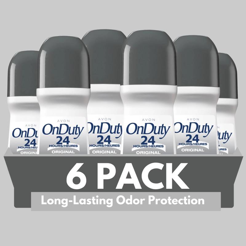 Avon On Duty Original 24H Roll-On Antiperspirant Deodorant 2.6 fl oz - Pack of 6 Long-Lasting Odor Protection