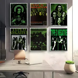 T-Type O NegativeS Band Poster HD Waterproof Art Poster for Home, Bar & Café Decor | Fade-Resistant, Non-Sticky, Vibrant DIY Wall Print Perfect Decorative Poster for Office & Living Room