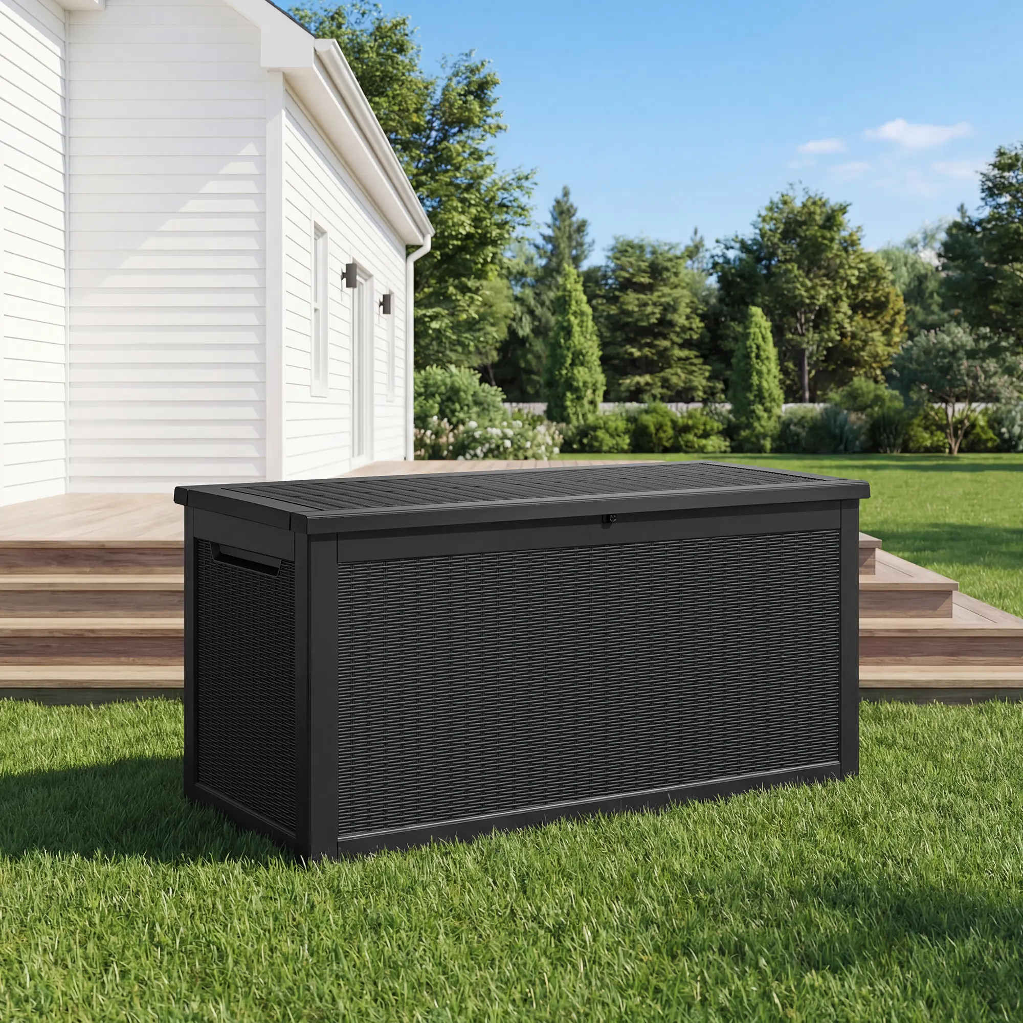 260 Gallon Lockable Outdoor Resin Storage Box Extra Large Capacity | Heavy Duty | UV Stabilized | All-Weather Durable | Anti-Yellowing | Low Maintenance | Stylish Outdoor Organizer,Summervibes