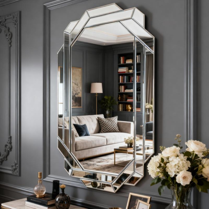 Large Wall Mirror for Decor 35.8 x 23.8 Inch Frameless Beveled Edge Full Length Mirror for Living Room Bathroom Bedroom Hallway Dining Room Modern Versatile Hanging Option