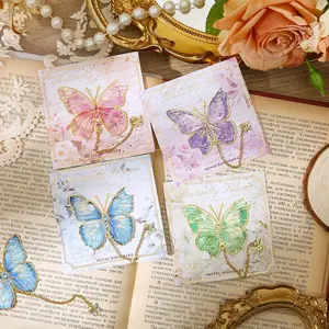 Mini Cute Butterfly Metal Bookmark With Chain And Gold Foil Design, Butterfly Book Page Holder, Vintage Bookmark To Aid Reading