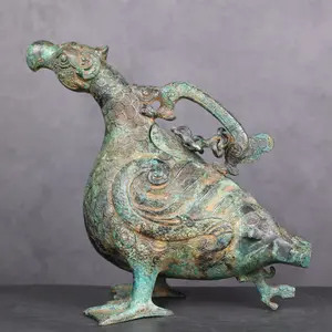 Eata Gift Antique Bronze Migratory Bird Zun - Shanxi Jin Style Zhao Qing Bird Ornament