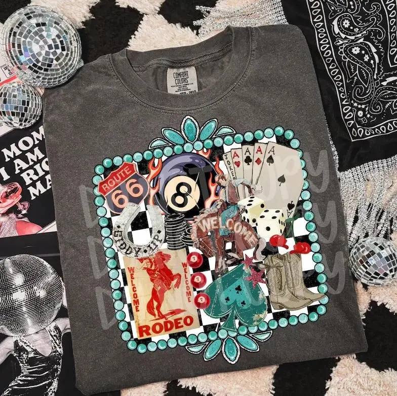 Route 66 western cowgirl shirt, giddy up turquoise, trendy, Western Boutique Wholesale, western stuff, country music shirt, western tee, cowboy