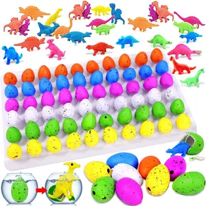 60 Pcs Hatching Dinosaur Eggs for Kids Party Favors, Christmas Goodie Bag Stuffers Novelty Grow in Water Dino Eggs with Toys Inside Birthday Gifts Stocking Stuffers, Classroom Prize, Pinata Fillers