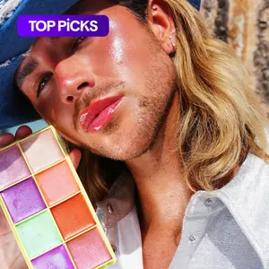 [Made by Mitchell] Comet Case Cream Palette – 8 Shine Cream Shades | Buildable & Blendable | Long-Lasting Glow | Versatile All-in-One Makeup | Glitter Palette