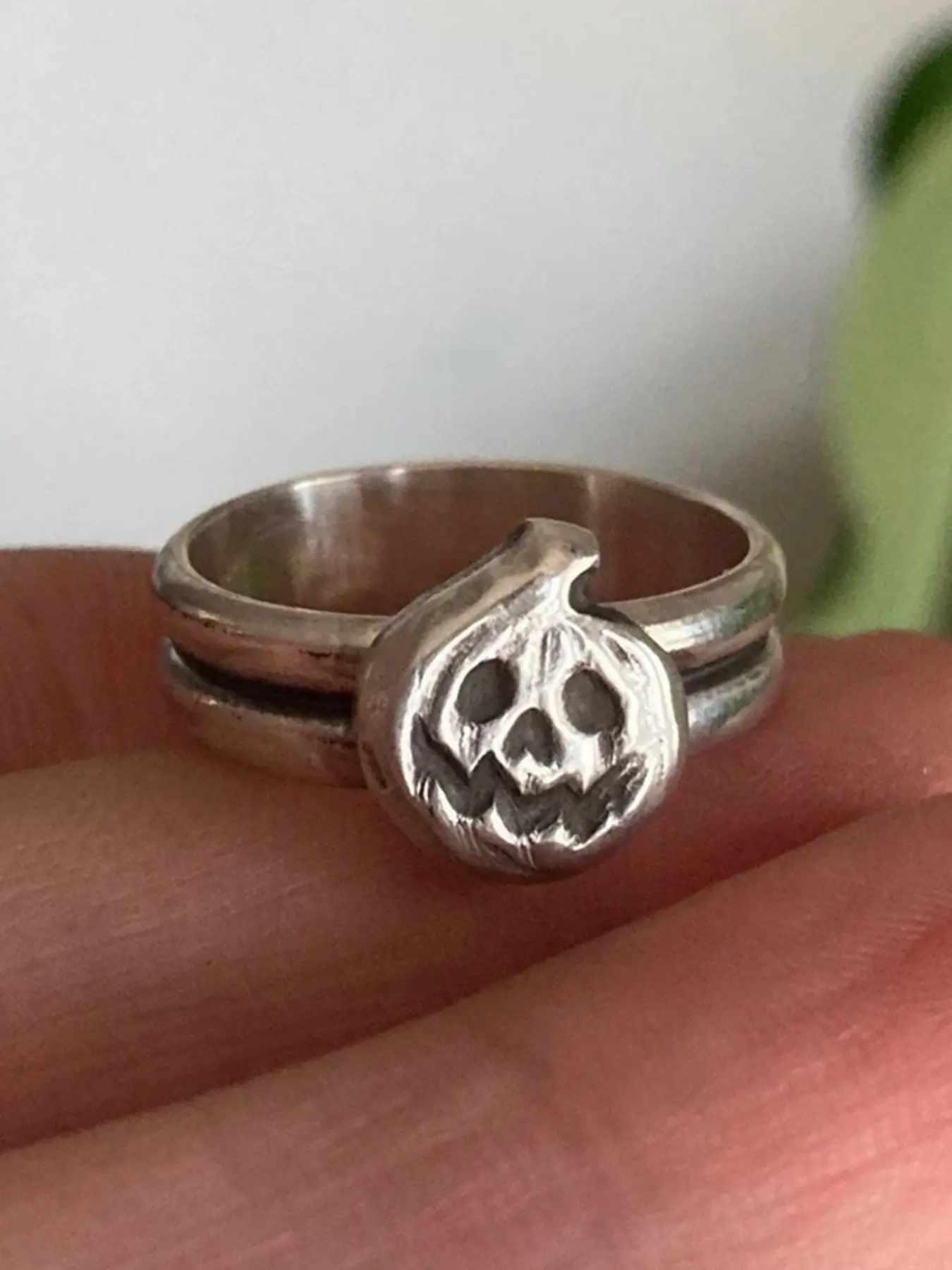 Unisex S925 Silver Pumpkin Ring, Band Rings, Fashion Accessory for Daily Wear & Halloween Party, Stylish Jewelry Gift for Men Women