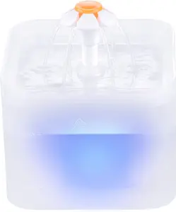 Water Fountain, 67oz/2L Automatic  Drinking Fountain, Pet Water Dispenser with LED Light and Filter for Cats and Small Dogs (Clear)