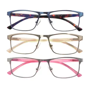 Stylish 3-packs metal blue light-blocking reading glasses for women ,featuring spring hinges and premium blue light-blocking lenses, ideal for daily commuting, computer work, and more