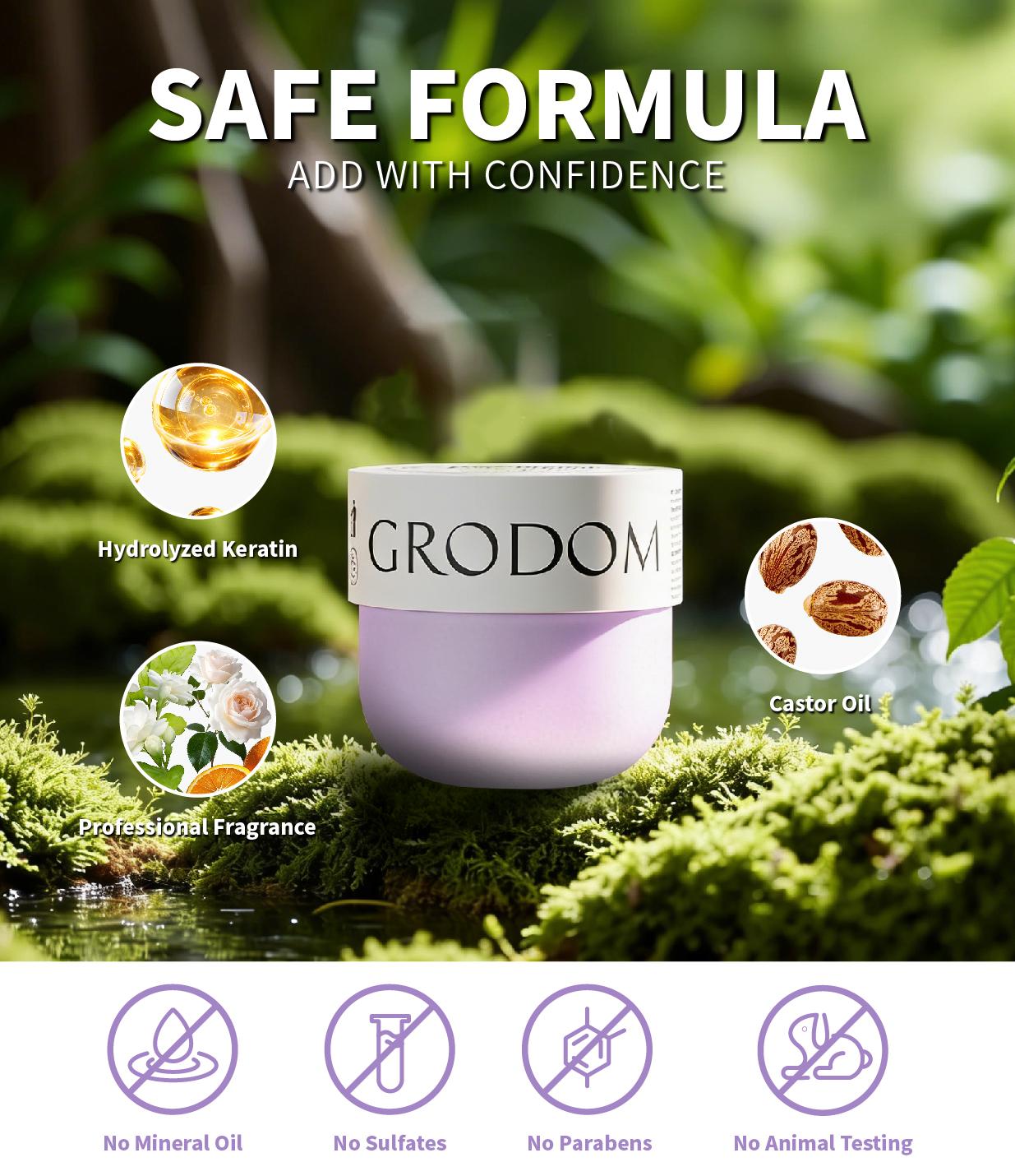 GRODOM Keratin Repair Hair Mask,Deep Conditioning Hair Treatment for Damaged Hair,Anti-Frizz Hydrating Hair Mask for Dry Curly 3A to 4C Hair,Color-Treated Hair Care,Cuticle Sealing Deep Nourishing Hair Repair,300ml