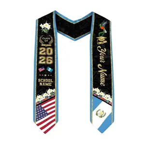 [HOT] Customized 2026 Guatemalan American Flag Graduation Sash Guatemala Graduation Stole Custom Graduation Stole 2026