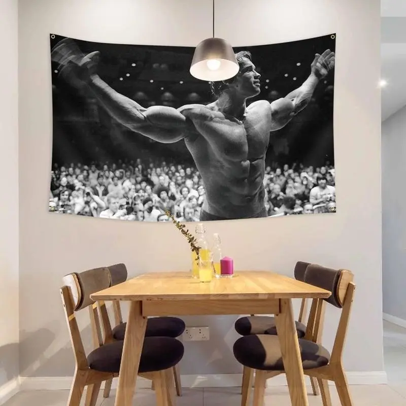 Arnold Schwarzenegger-8 3x5-foot flag, durable polyester walls, ideal for university dormitories, bedroom and living room decorative men's cave dormitory outdoor party banner decorations