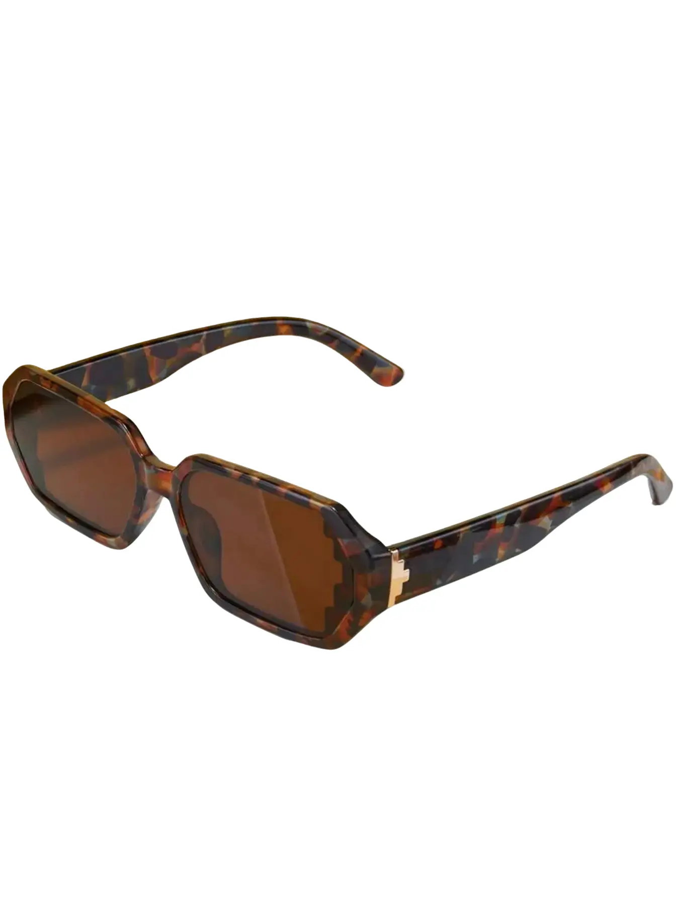 Women's Leopard Pattern Geometric Frame Rich Girl Tinted Lenses Tortoiseshell Sunglasses, Casual Summer Trendy Vintage Fashionable Frames Sunglasses f