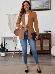 Women's Business Casual Lightweight Suit Set, Long Sleeve Slim Fit Office Jacket, Perfect for Work & Professional Wear