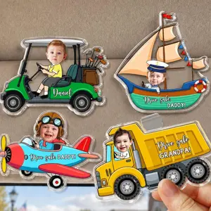 Personalized Vehicle Kids Photo Car Visor Clip: Custom Baby Face Sun Visor Clip, Fathers Day Gift for Dad Grandpa