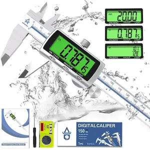 Digital Caliper  Measuring Tool,Digital Vernier Caliper Inch/Millimeter/Fraction Measurement Caliper for -Metal Metric Measure Caliper for Engineer,LCD Screen Featured Backlight