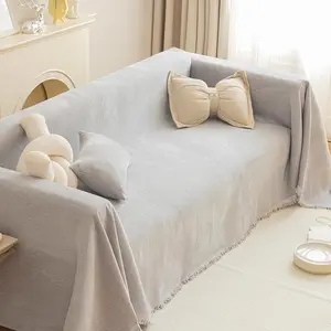 Solid Color Sofa Cover, 1 Count Modern Sofa Towel, Sofa Dust Cover, Sofa Protector for Home Living Room, Dustproof Sofa Slipcover