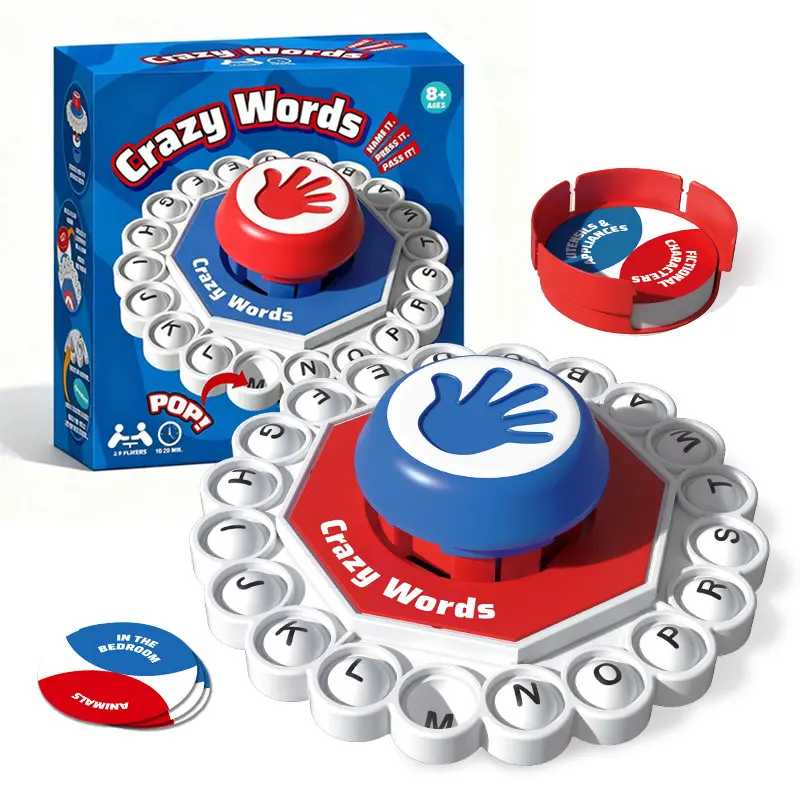Hot Crazy Letter Word Press Board Game, Fast-Paced Family Gathering Game Essential, Must-Have Party Game, Fun and Engaging