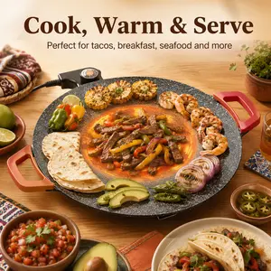 nonstick griddle，1500w portable electric，portable electric comal，korean bbq grill，electric griddle,electric grill,grill indoor,flat skillet,round griddle,round electric griddle,pancake griddle electric,electric grill