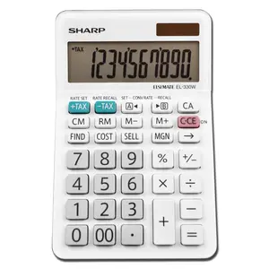 Sharp 10-Digit Professional Desktop Calculator – White, Twin Power