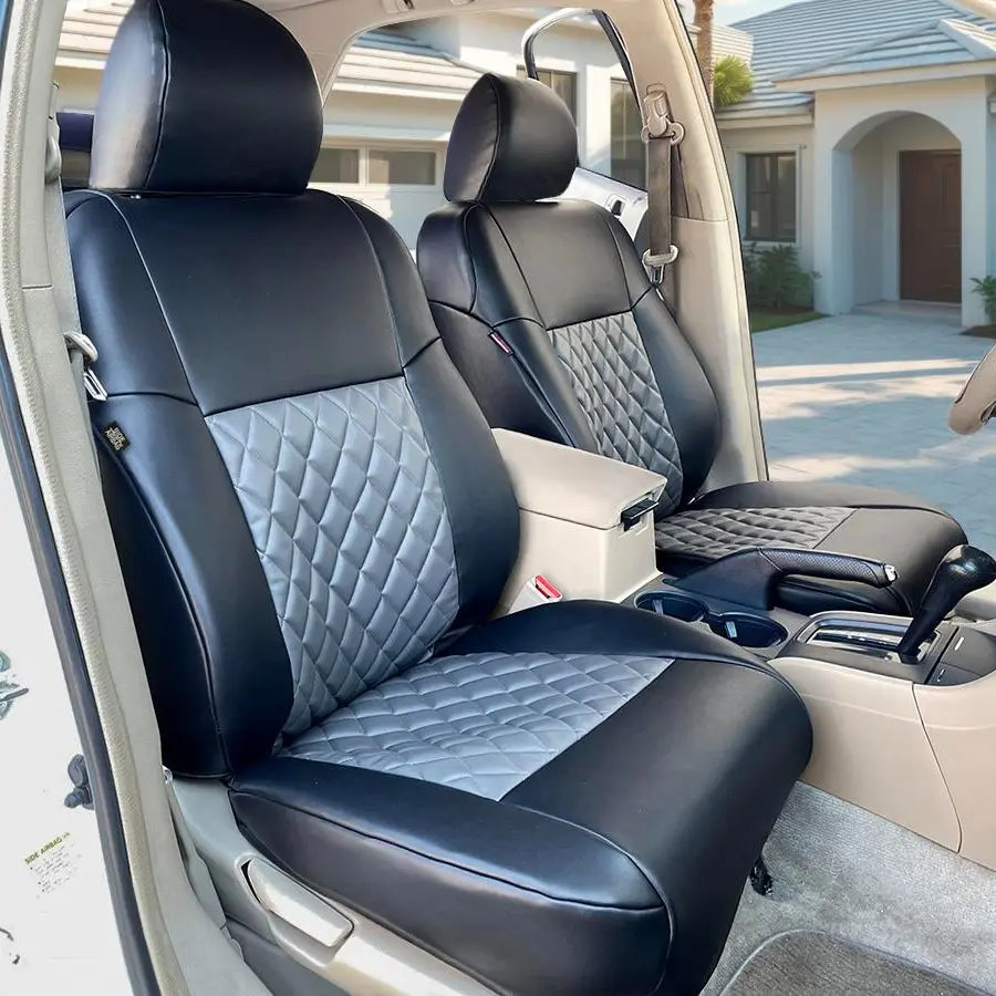 Luxury Diamond Leatherette Seat Covers for Cars – Custom Fit (Leave Year/Make/Model in Notes at Checkout) – Waterproof Full Coverage – Made in USA