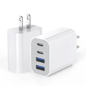 USB Fast Charging Block, 4-Port 40W Charge Adapter for iPhone Dual USB C Charger, Multiport Type C Fast Charger for iPhone 17/17 Air/16e/16 Pro/16 Pro Max/15/14/13/12,iPad Pro/iPad Air, iPad mini,iPad