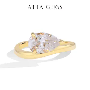 Classic D Color Pear Cut 3.0ct Synthetic Moissanite Ring for Women Engagement Wedding Luxury Promise Rings Fine Jewelry Gift for Her R226