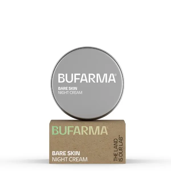Bufarma Bare Skin Night Cream - Buffalo Milk Hydrating & Protecting Formula for Sensitive Skin with Hyaluronic Acid & Ceramide - Intensive Moisturization & Soothing Effects