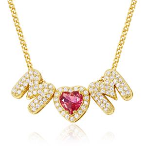 KissYan Mama Necklace for Women, 14K Gold Plated Heart Birthstones Bubble Pendant Necklaces For Mom Wife Dainty Jewelry Gifts For Mom For Mother's Day Birthday Mothers Day Gift Ideas,summerwins DealsForYouDays