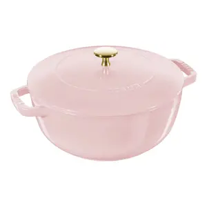Staub Enameled Cast Iron Essential French Oven 5-Qt Pink Peony – Even Heat, Durable Design, Perfect for Everyday Cooking
