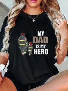 100% Cotton Fire brigade Mein Papa ist mein Held My Dad is my Hero T-Shirt