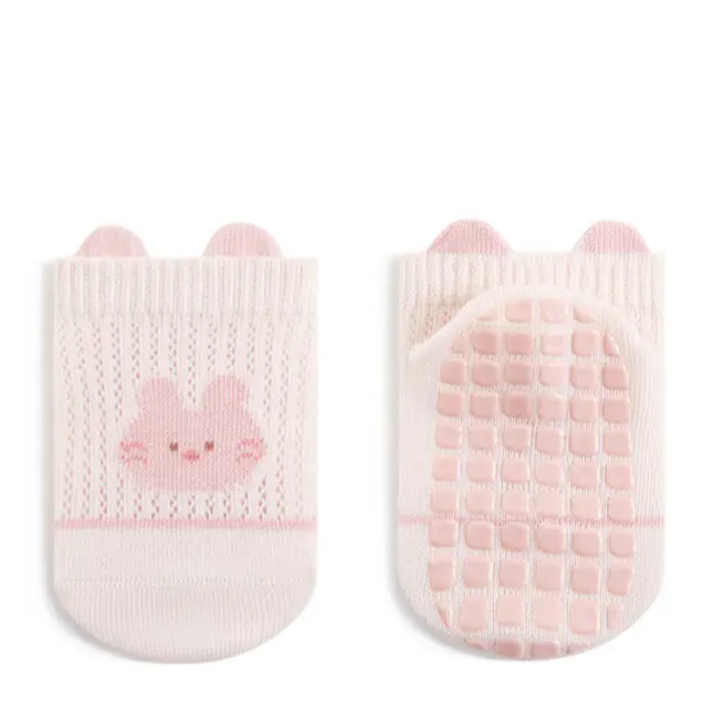 Non-slip floor socks set, breathable cooling mesh anti-mosquito fabric, anti-slip grip sole, soft pill-resistant design, for indoor home daily walking