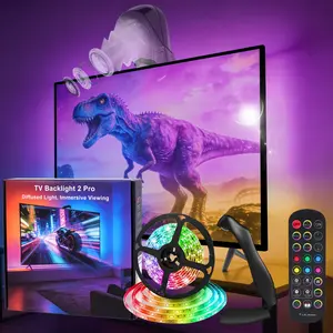 LED TV Backlight Strip with Camera, Remote Control, 19.69 Ft Smart APP Controlled RGB Changing Light Bar for Bedroom