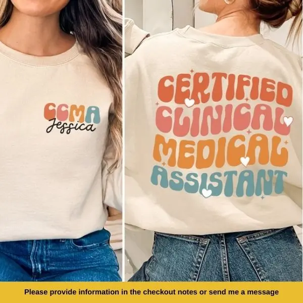 Personalized CCMA Nurse Shirt, CCMA Nurse Gift, CMA Sweatshirt, Certified Clinical Medical Assistant, Custom Ccma Nurse Sweater, Cma Gift