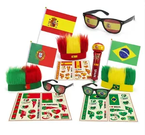 Fan Kit 5PCS Set Flag Balloon Wig Glasses & Tattoo Sheets