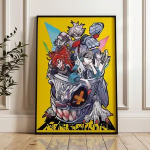 Gachiakuta Riyo Rudo Enjin Zanka Poster: Akuta Team, Anime Satin Poster