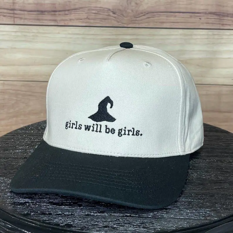 Girls Will be Girls - Embroidered Baseball Cap, Foam Trucker Hat, Otto Cap, Halloween, Witches, Salem