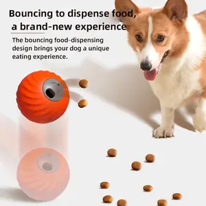 Automatic Treat Dispenser Ball for Dogs - Interactive Orange Geometric Design for Puppy & Senior Dogs - Engaging Playtime & Boredom Relief
