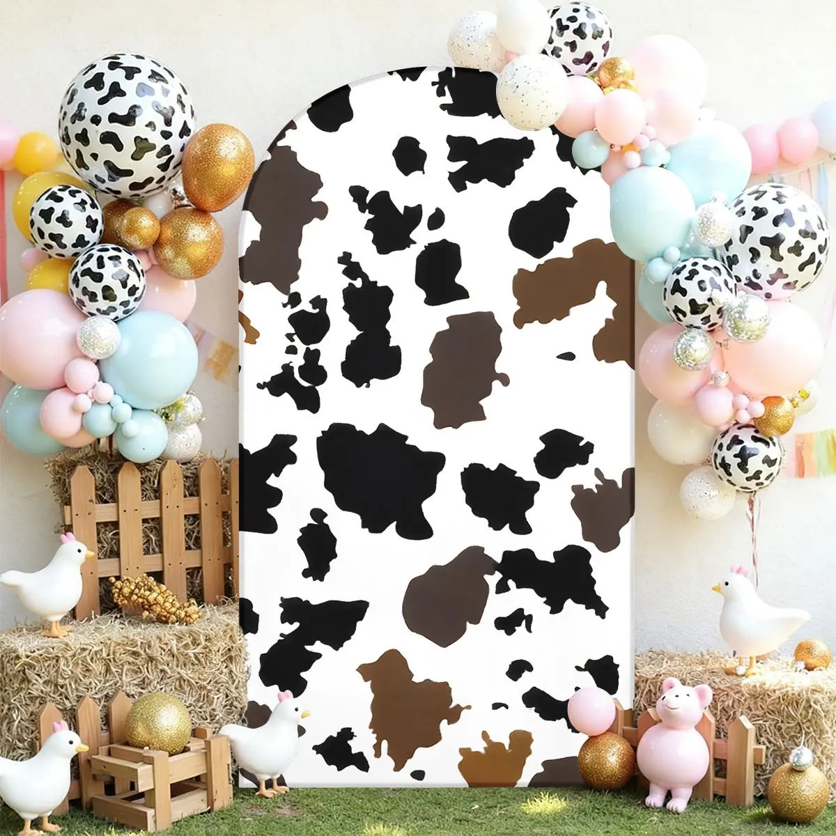 Wedding Arch Stand Cover, Wedding Background Arch, Birthday Party Decoration Supplies Festival Decoration, Polyester Elastic Stretchy Backdrop Prop, Wedding Arched Backdrop for Banquets (no Shelf Balloon)