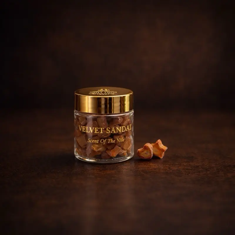 Mistika Velvet Sandal Incense - Natural Ingredients & Authentic Sudanese Recipe - Calming & Relaxing Scent - Safe for Use - Scent of the Nile - Luxurious & Pleasant - Sweet Woody Fragrance for Ramadan Vibes