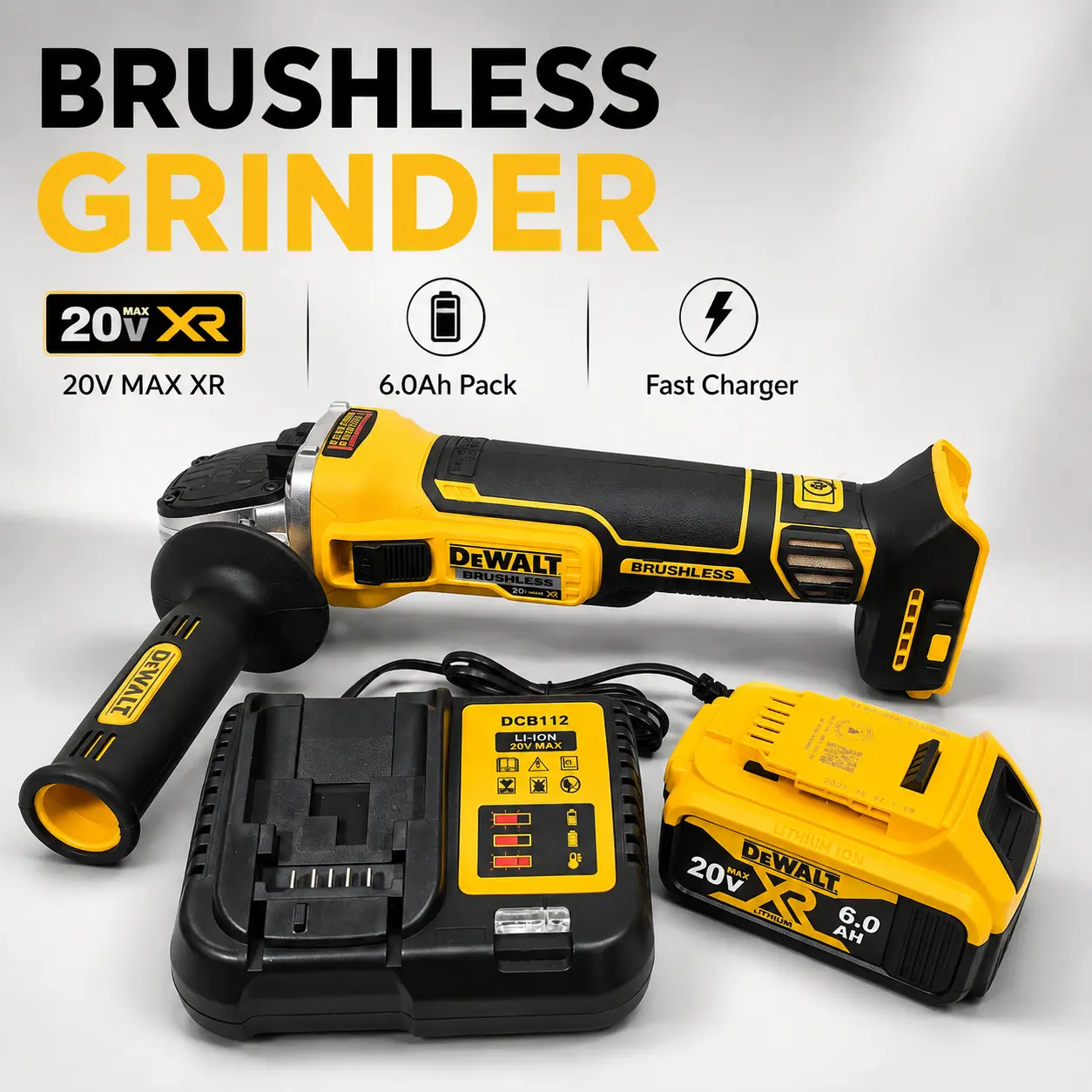 DEWALT DCG405NT 125MM 18V Cordless Brushless Angle Grinder with 9000RPM for Lithium-Ion Batteries