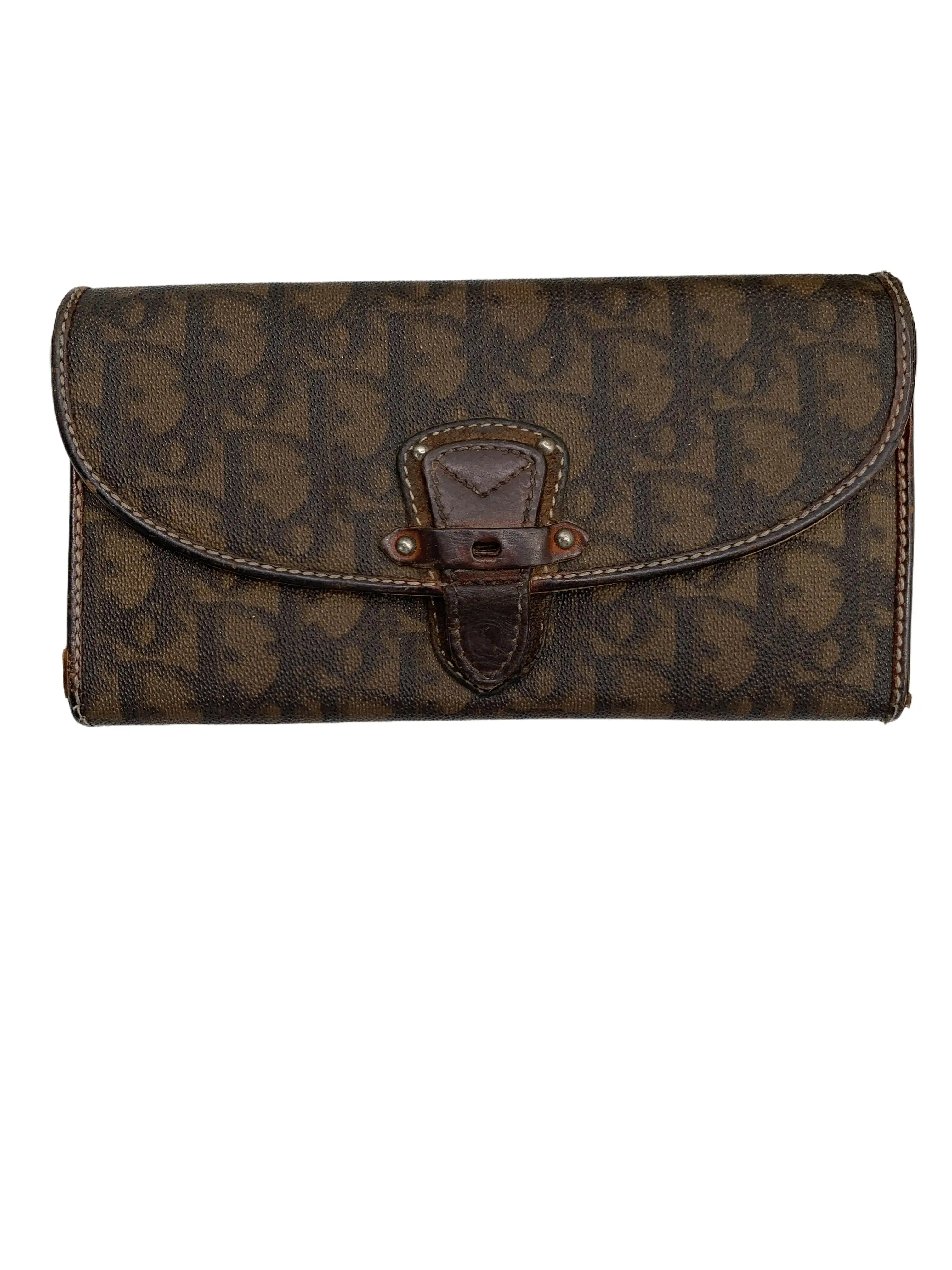 Pre-owned Dior Oblique Long Flap Wallet/FYHD03202543/2543