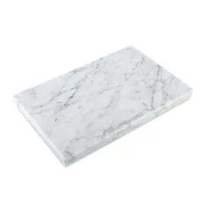 Koville Natural Marble Cutting Board For Kitchen, Marble Slab Pastry Board With Non-Slip Feet For Baking, Cheese, Charcuterie, Chocolate 12 * 8 Inch(Bianco Carrara)