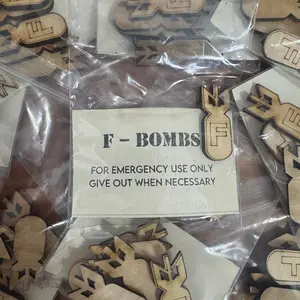 Wooden F-BOMBS Decorations Hilarious Reusable Shareable Gag Good Gifts Signs