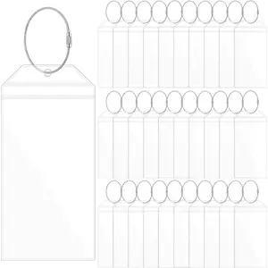 30 Pack Clear Carnival Cruise Luggage Tags PVC  Tags Holders Cruise Essentials with Seal and Loop for Ships Travel