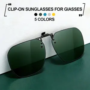 Clip-on Sunglasses For Glasses Men's Polarized Large Retro Sunglasses Driving Driving Fishing UV400 Sun Protection Lens Unisex